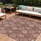 Edge Collections - 10' x 14' - Orange - Washable Floral Medallion Area Rug for Indoor and Outdoor Use - 1 Piece